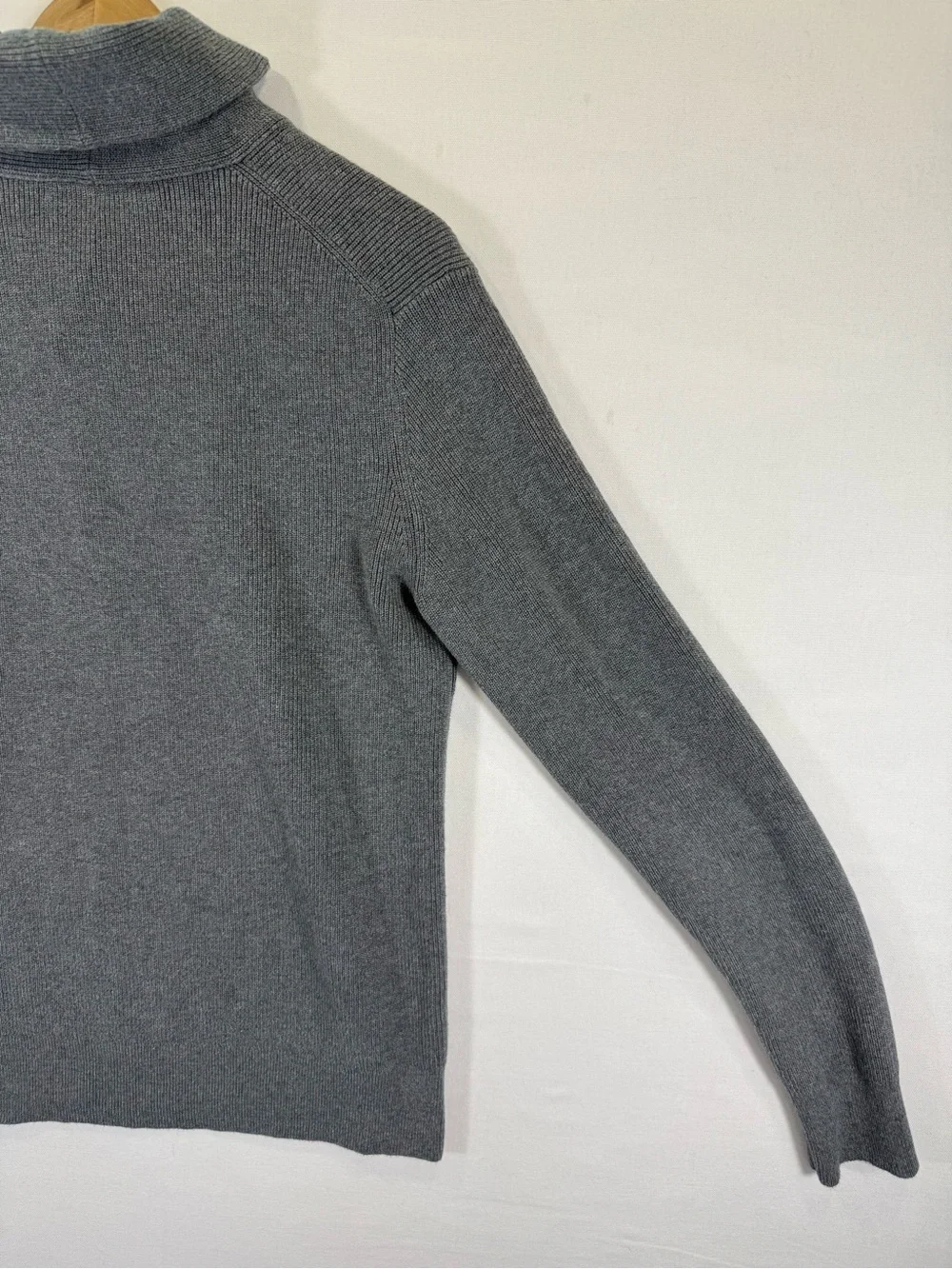 Michael Kors Gray Shawl-Collar Turtleneck Sweater